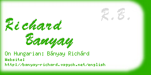 richard banyay business card